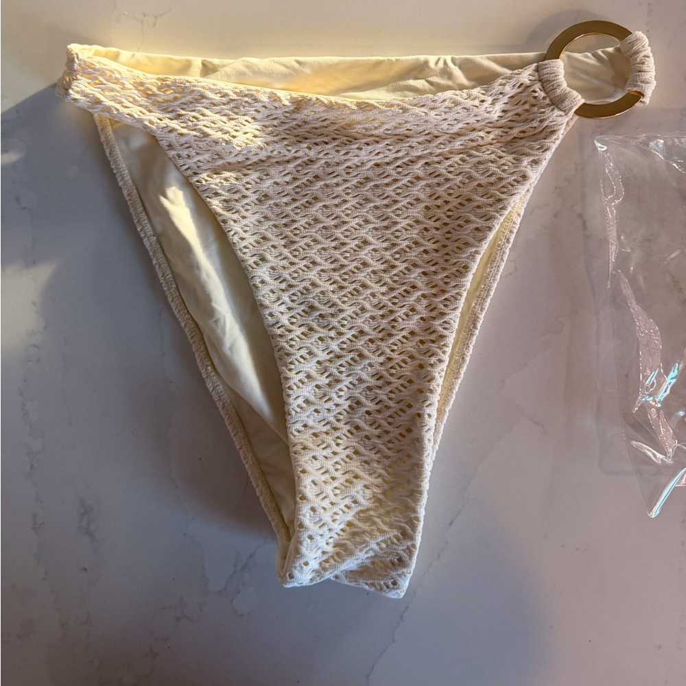 Monday Swimwear Bronte Ivory Crochet Bikini Bottom